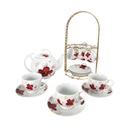 Juego de té con tetera de porcelana 15 piezas