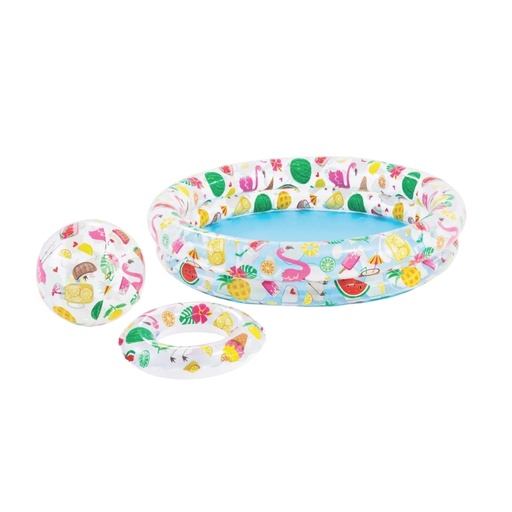 [PRE-18] Piscina inflable 2 aros con salvavidas y pelota